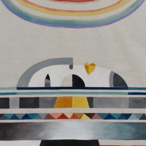 Puesta de Luna y Arcoiris<br>Moonset & Rainbow